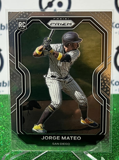 2021 PANINI PRIZM JORGE MATEO # 196 ROOKIE SAN DIEGO PADRES BASEBALL CARD