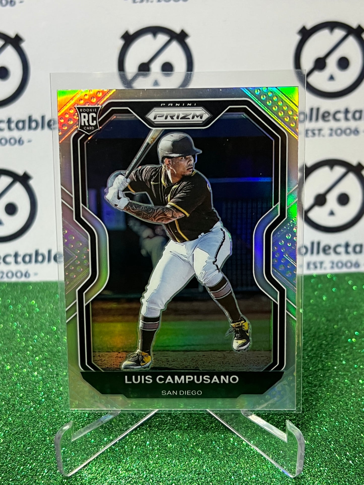 2021 PANINI PRIZM LUIS CAMPUSANO # 8 SILVER ROOKIE SAN DIEGO PADRES BASEBALL CARD