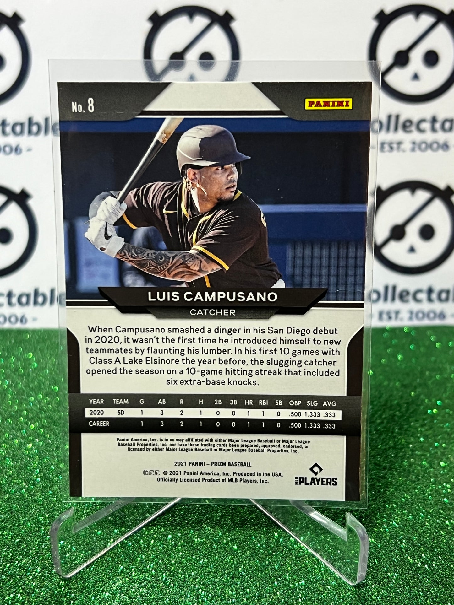 2021 PANINI PRIZM LUIS CAMPUSANO # 8 ROOKIE SAN DIEGO PADRES BASEBALL CARD