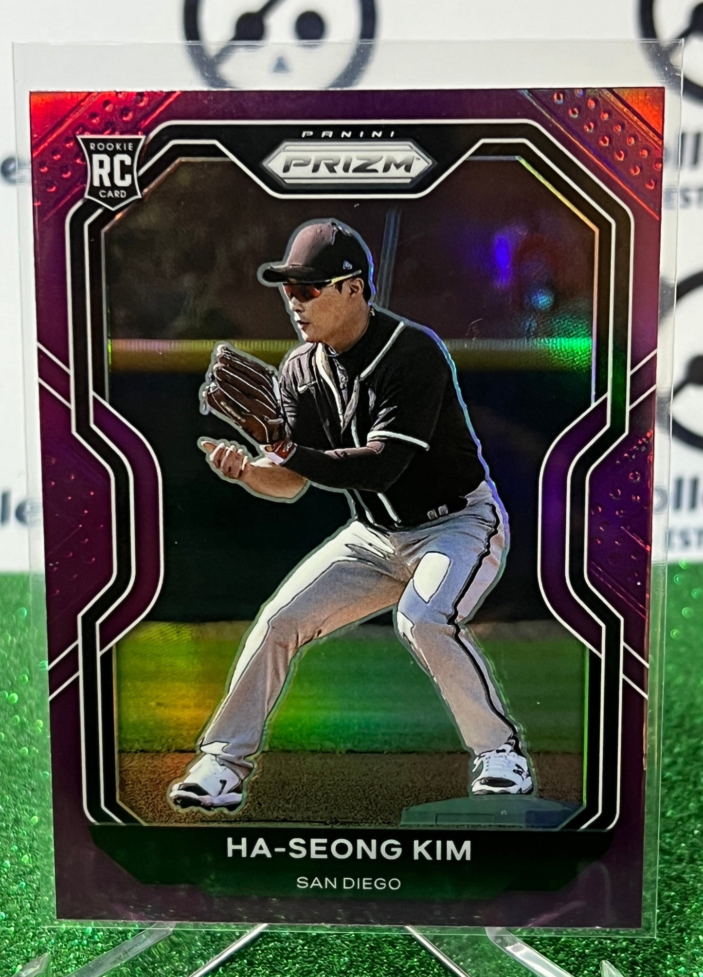 2021 PANINI PRIZM HA-SEONG KIM  # 178 PURPLE ROOKIE SAN DIEGO PADRES BASEBALL CARD