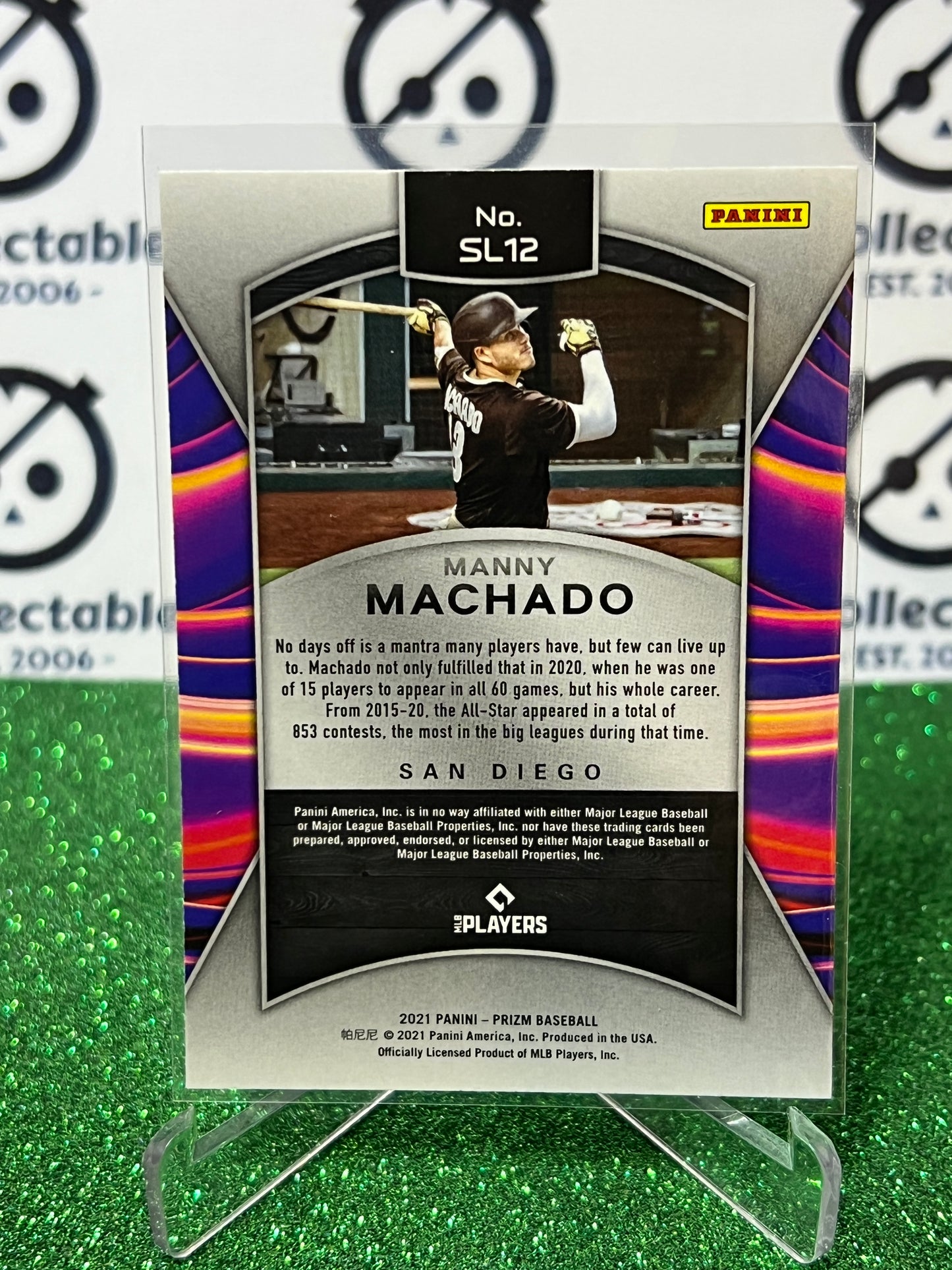 2021 PANINI PRIZM MANNY MACHADO  # SL12  SLUGGERS SAN DIEGO PADRES BASEBALL CARD