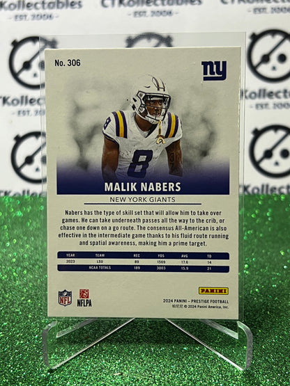 2024 PANINI PRESTIGE MALIK NABERS # 306 RC  NFL NEW YORK GIANTS GRIDIRON CARD