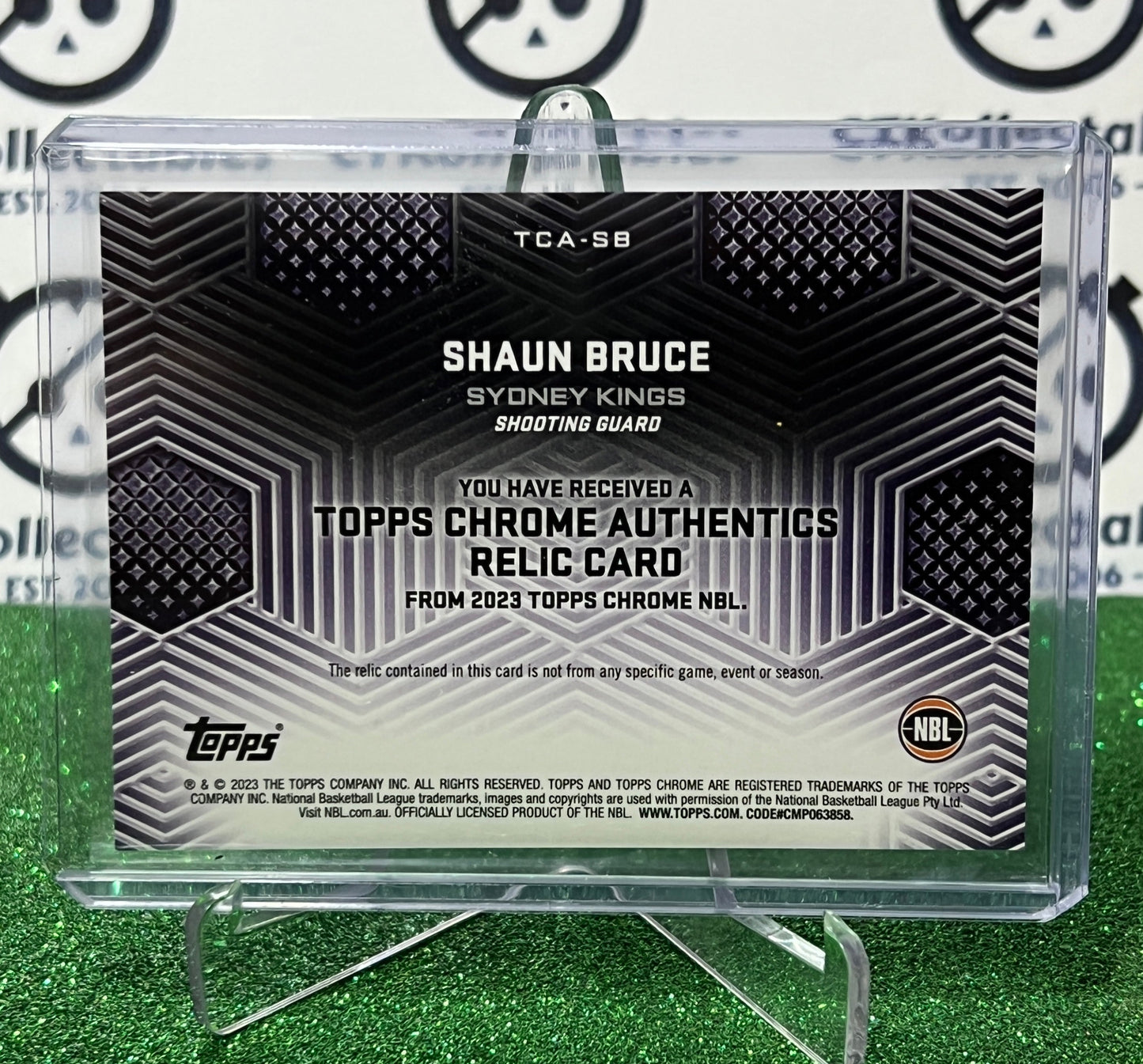 2022-23 TOPPS NBL CHROME SHAUN BRUCE # TCA-SB GREEN RELIC JERSEY # SYDNEY KINGS BASKETBALL CARD