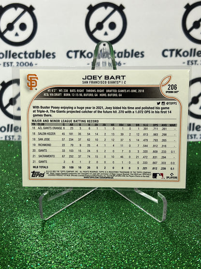 2022 TOPPS OPENING DAY JOEY BART  # 206 FUTURE STARS  SAN FRANCISCO GIANTS BASEBALL