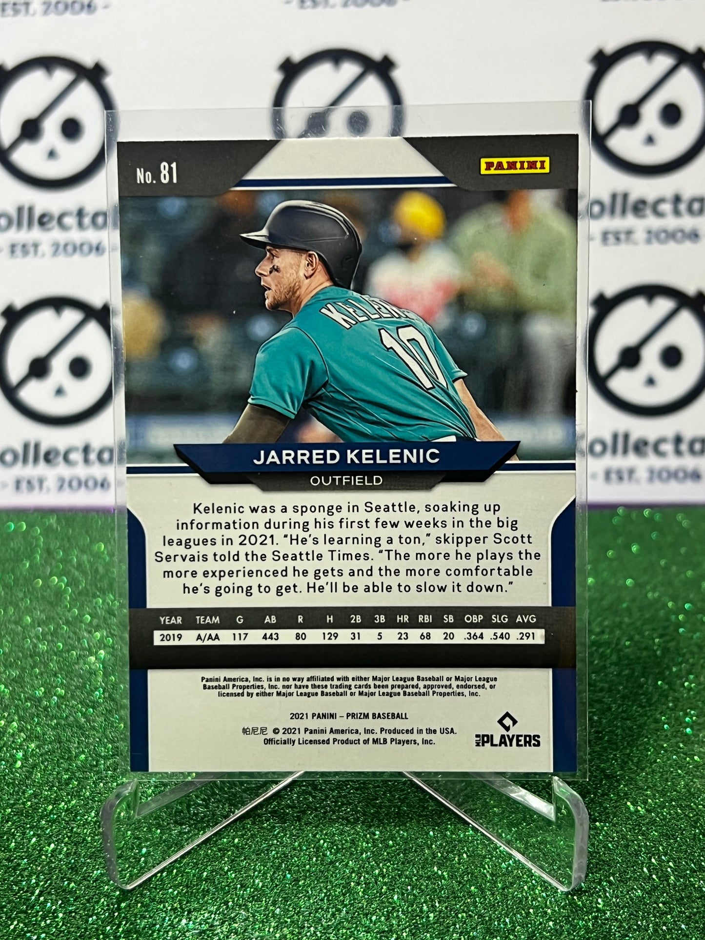 2021 PANINI PRIZM JARRED KELENIC # 81 ROOKIE SEATTLE MARINERS BASEBALL CARD