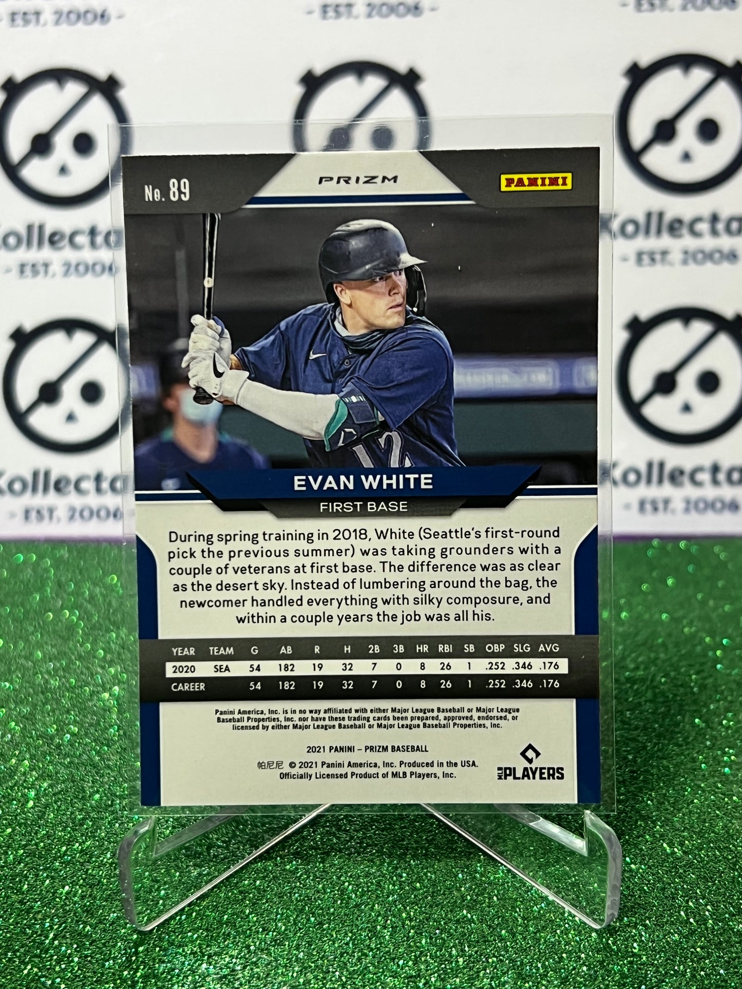 2021 PANINI PRIZM EVAN WHITE # 89 ROOKIE WHITE PRIZM SEATTLE MARINERS BASEBALL CARD