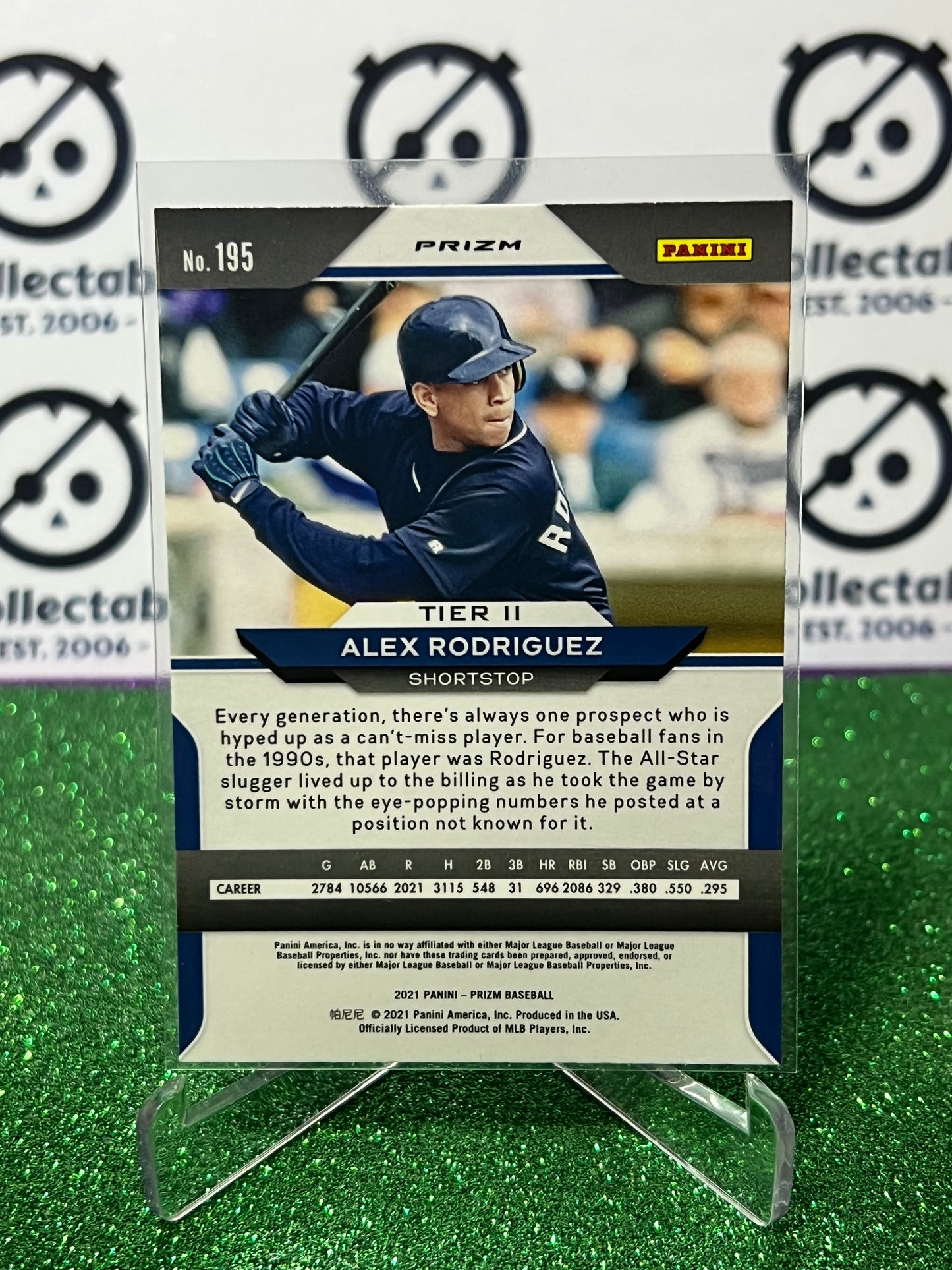 2021 PANINI PRIZM ALEX RODRIGUEZ # 195 WHITE PRIZM SEATTLE MARINERS BASEBALL CARD