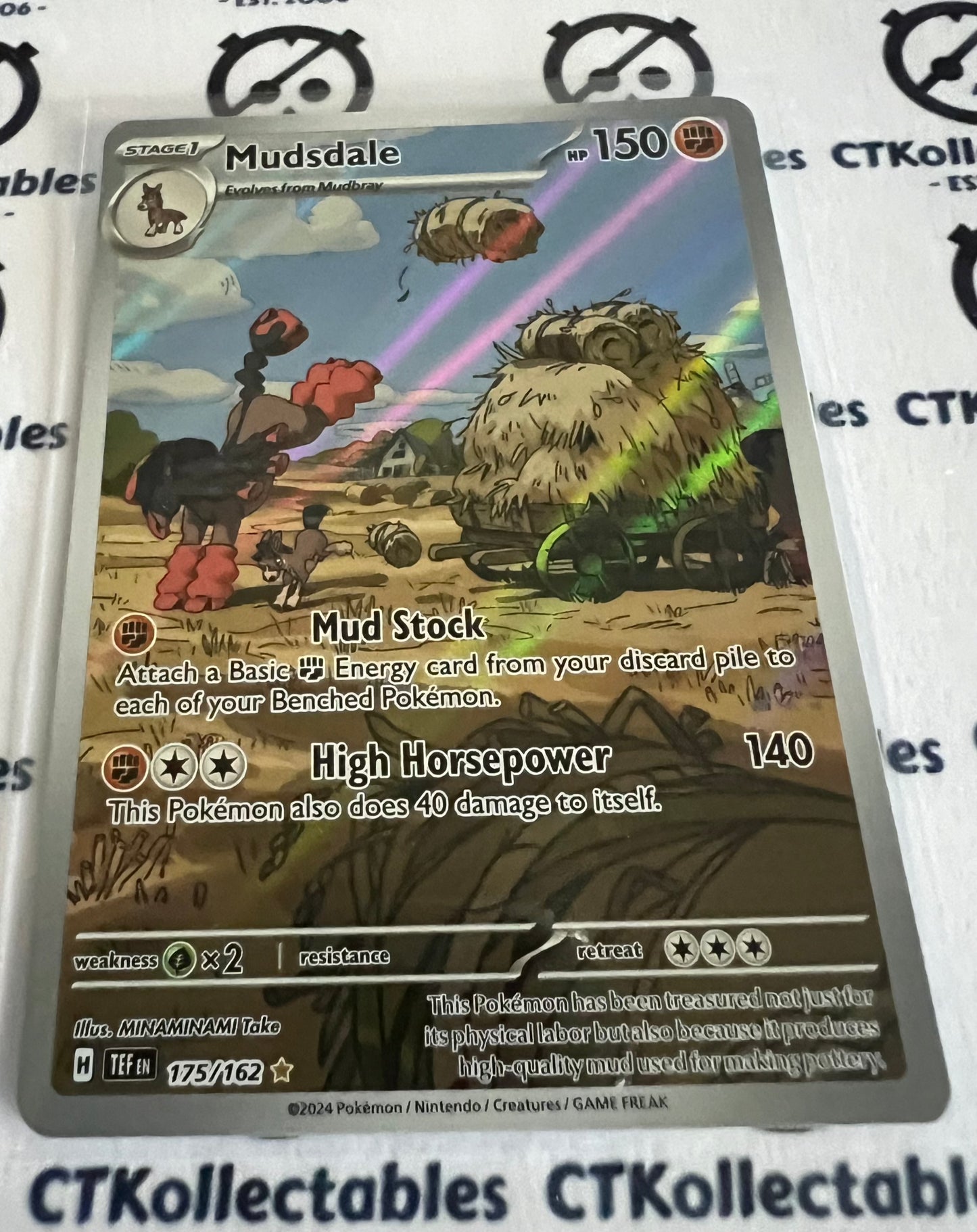 2024 TEMPORAL FORCES MUDSDALE # 175/162  FULL ART RARE FOIL POKEMON CARD