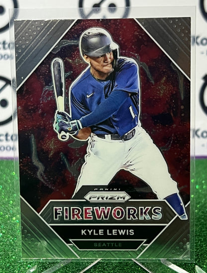 2021 PANINI PRIZM KYLE LEWIS # FW10 FIREWORKS SEATTLE MARINERS BASEBALL CARD