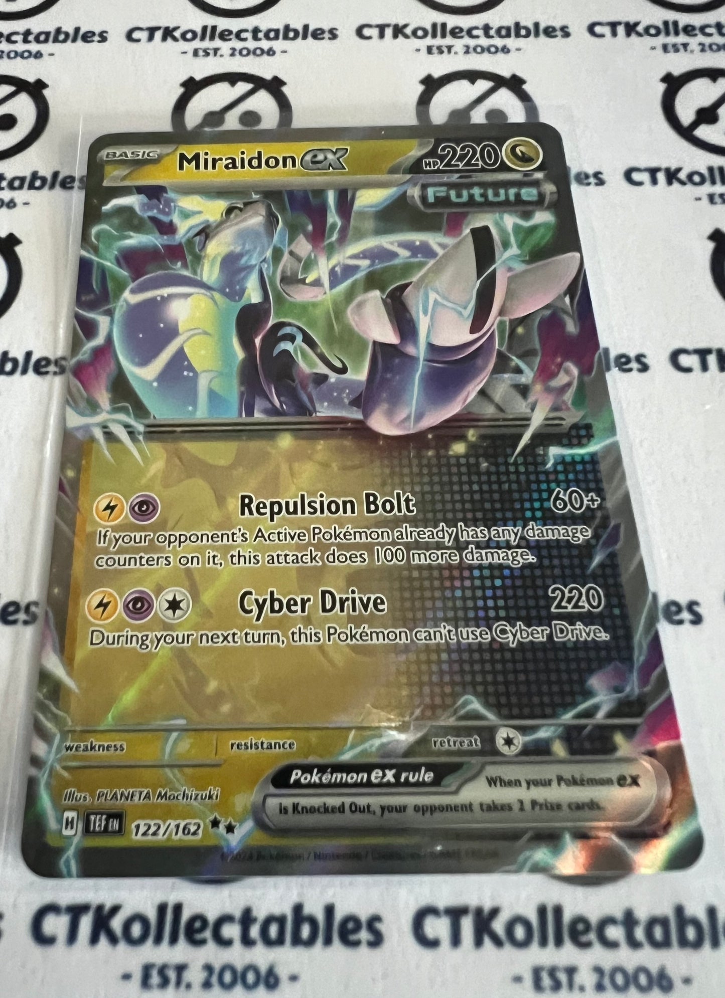 2024 TEMPORAL FORCES MIRAIDON EX # 122/162  DOUBLE RARE FOIL POKEMON CARD