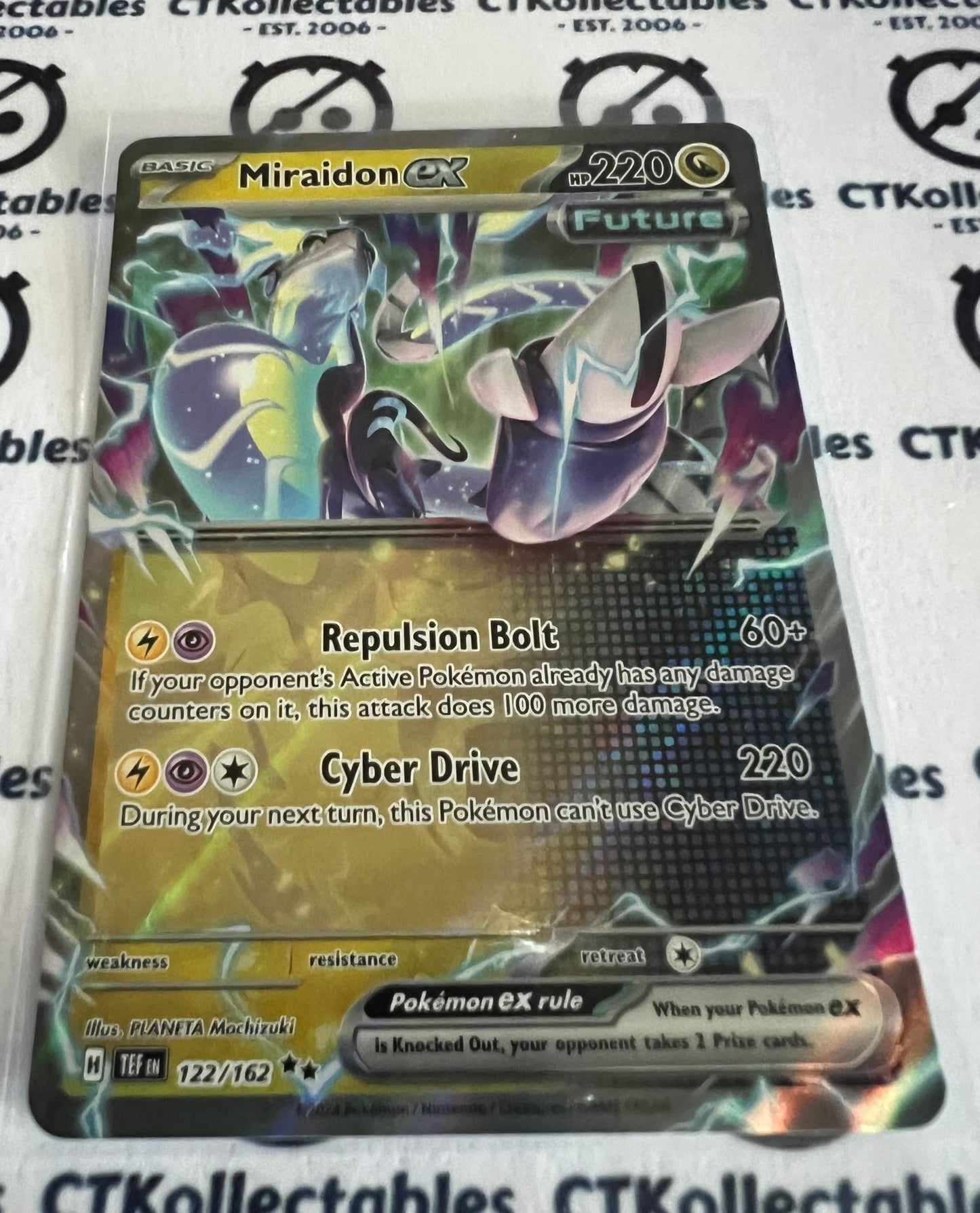 2024 TEMPORAL FORCES MIRAIDON EX # 122/162  DOUBLE RARE FOIL POKEMON CARD