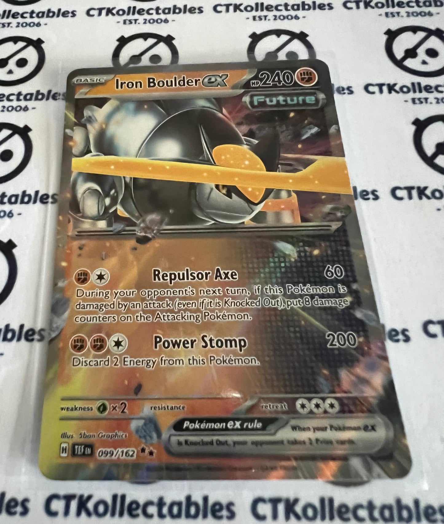 2024 TEMPORAL FORCES GIRON BOULDER EX # 099/162  DOUBLE RARE FOIL POKEMON CARD