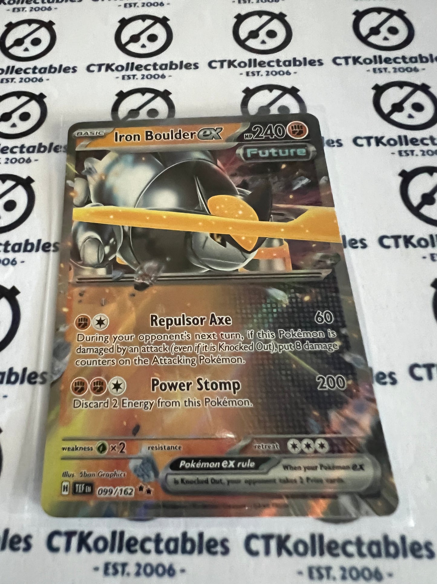 2024 TEMPORAL FORCES GIRON BOULDER EX # 099/162  DOUBLE RARE FOIL POKEMON CARD