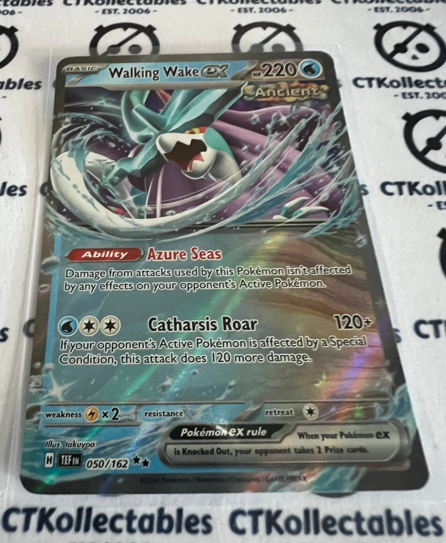 2024 TEMPORAL FORCES WALKING WAKE EX # 050/162  DOUBLE RARE FOIL POKEMON CARD