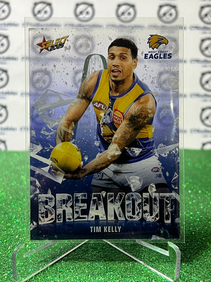 2025 AFL SELECT FOOTY STARS TIM KELLY # B82 BREAKOUT WEST COAST EAGLES CARD