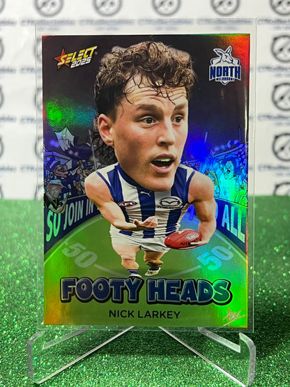 2025 AFL SELECT FOOTY STARS NICK LARKEY # FH68 FOOTY HEADS NORTH MELBOURNE KANGAROOS CARD