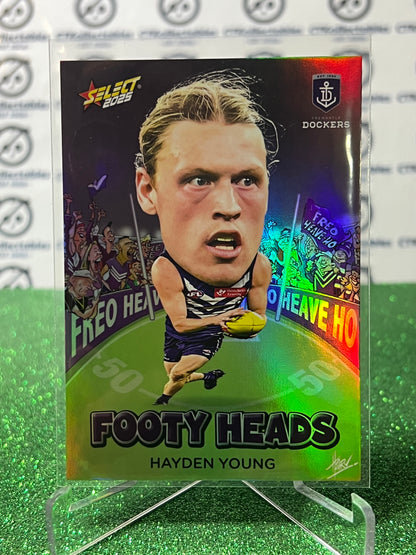 2025 AFL SELECT FOOTY STARS HAYDEN YOUNG # FH36 FOOTY HEADS FREMANTLE DOCKERS CARD