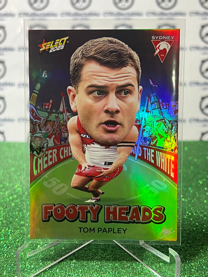 2025 AFL SELECT FOOTY STARS TOM PAPLEY # FH94 FOOTY HEADS SYDNEY SWANS CARD