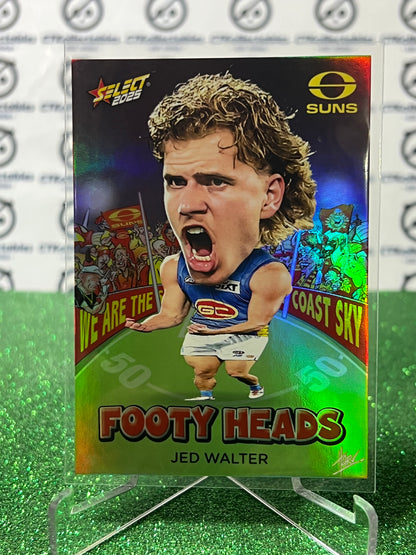 2025 AFL SELECT FOOTY STARS JED WALTER # FH54 FOOTY HEADS GOLD COAST SUNS CARD