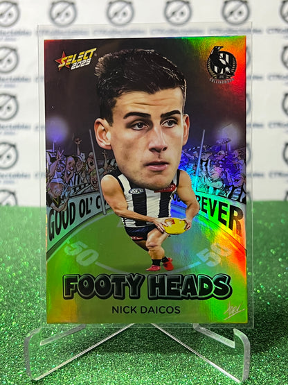 2025 AFL SELECT FOOTY STARS NICK DAICOS # FH20 FOOTY HEADS COLLINGWOOD MAGPIES CARD