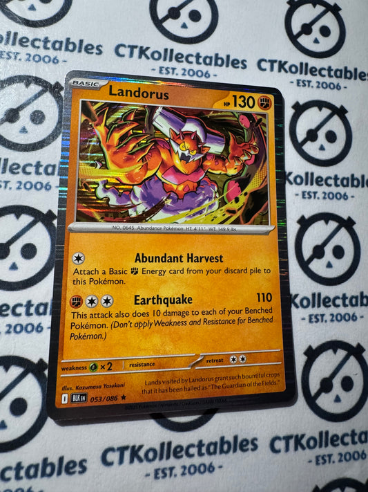 Landorus Holo Rare Scarlet & Violet Black Bolt #053/086 Pokemon