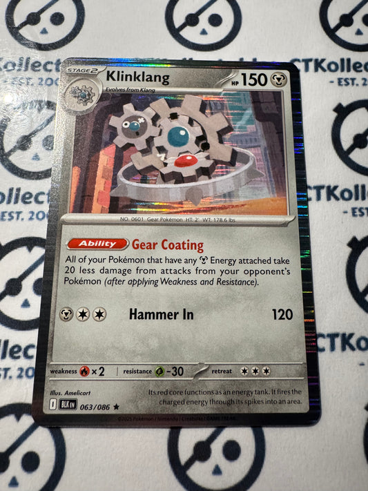 Klinklang Holo Rare Scarlet & Violet Black Bolt #063/086 Pokemon
