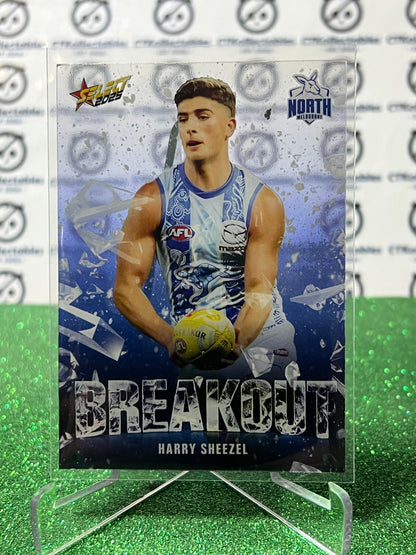 2025 AFL SELECT FOOTY STARS HARRY SHEEZEL # B59 BREAKOUT NORTH MELBOURNE CARD