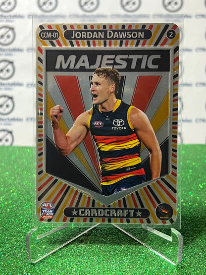 2025 AFL TEAMCOACH JORDAN DAWSON # CCM-01 MAJESTIC ADELAIDE CROWS CARD