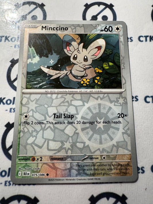 Minccino Reverse Holo Scarlet & Violet Black Bolt #075/086 Pokemon