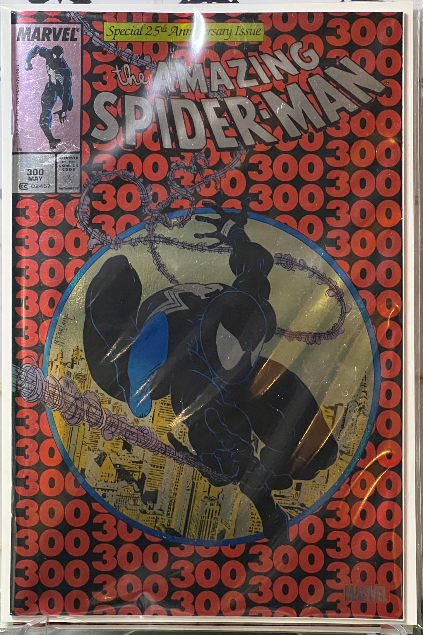 THE AMAZING SPIDER-MAN # 300 LIMITED EDITION FOIL VARIANT REPRINT FACSIMILE MCFARLANE 1st VENOM MARVEL COMICS  2023