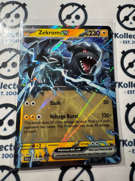 Zekrom EX Double Rare Scarlet & Violet Black Bolt #034/086 Pokemon