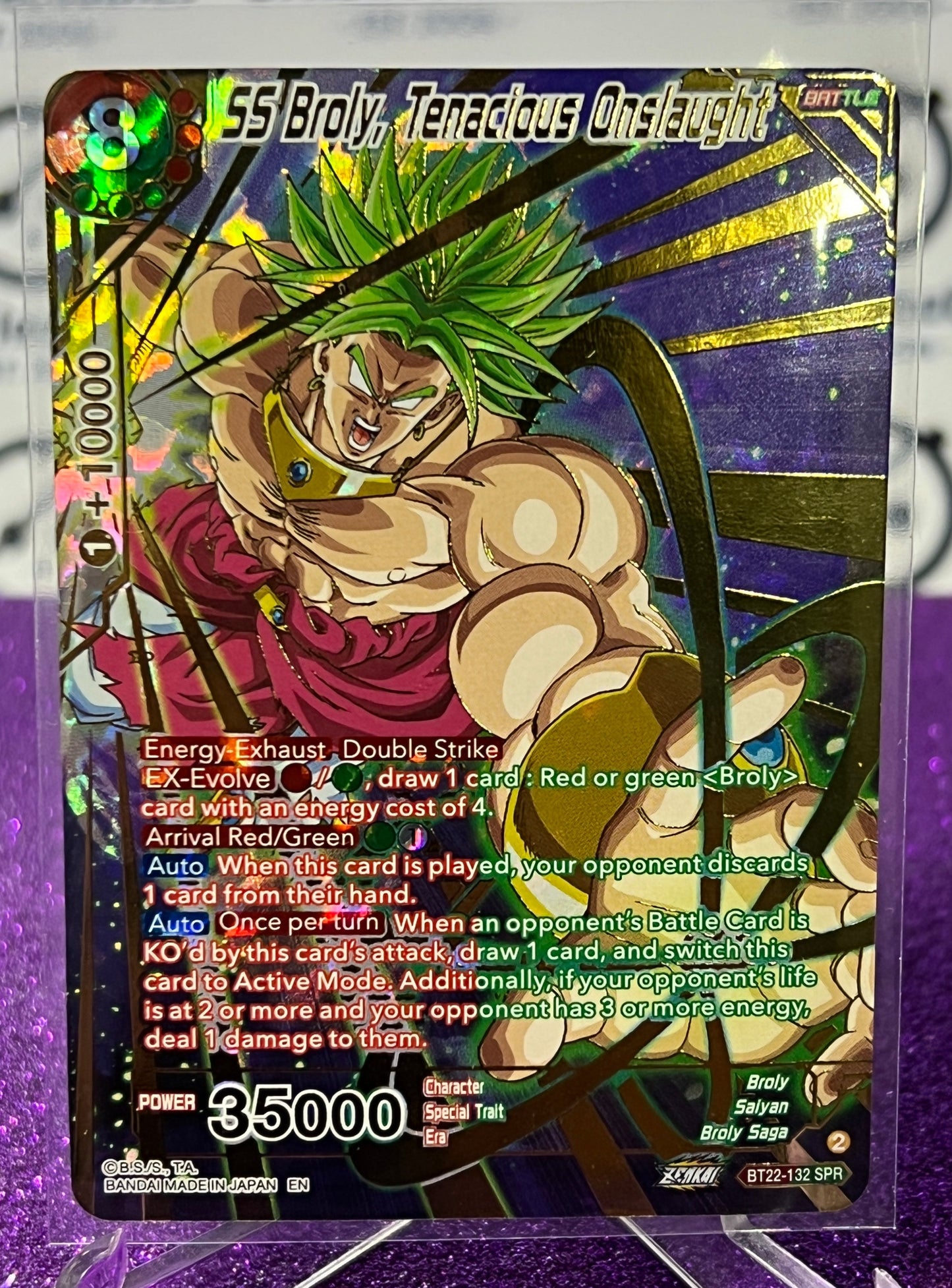 2023 SS BROLY, TENACIOUS ONSLAUGHT # BT22-132 SPR  FOIL DRAGON BALL SUPER CARD