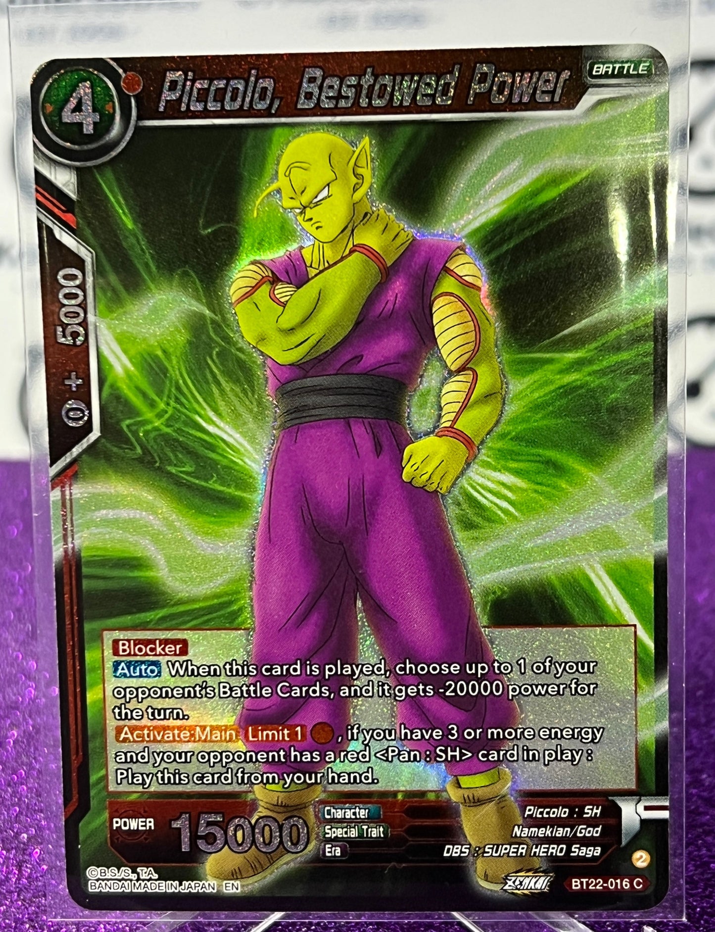 2023 PICCOLO, BESTOWED POWER # BT22-016 C FOIL DRAGON BALL SUPER CARD