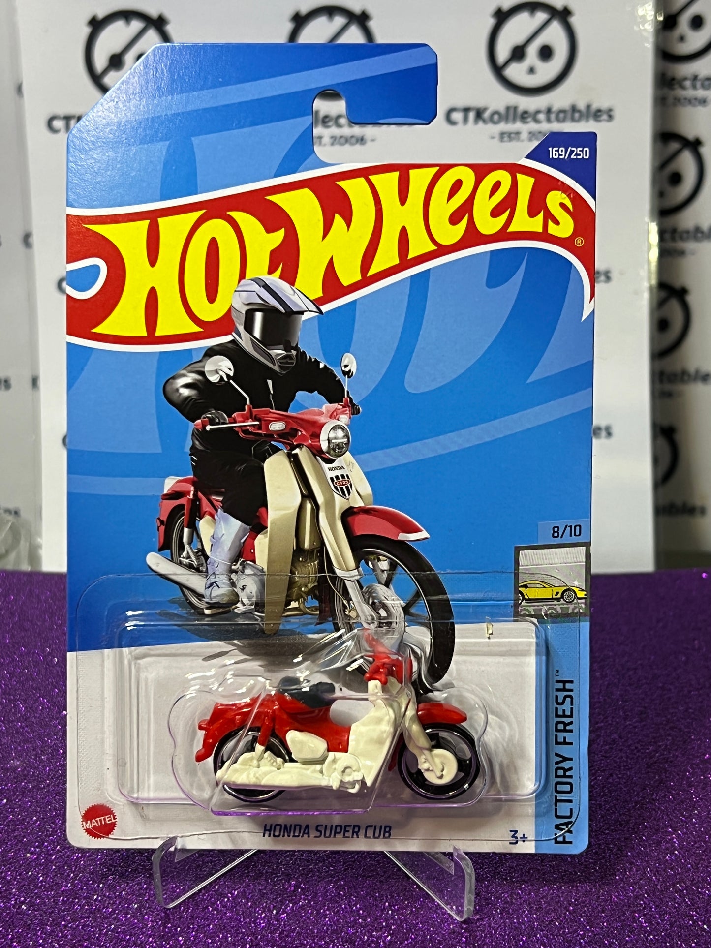 HOT WHEELS MATTEL DHONDA SUPER CUB MOTORCYCLE  8/10  FACTORY FRESH 169/250 -  2021