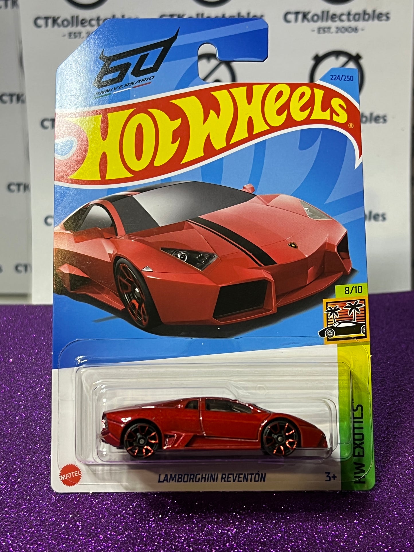 HOT WHEELS MATTEL  LAMBORGHINI REVENTON 8/10  HW EXOTICS 224/250 -  2021