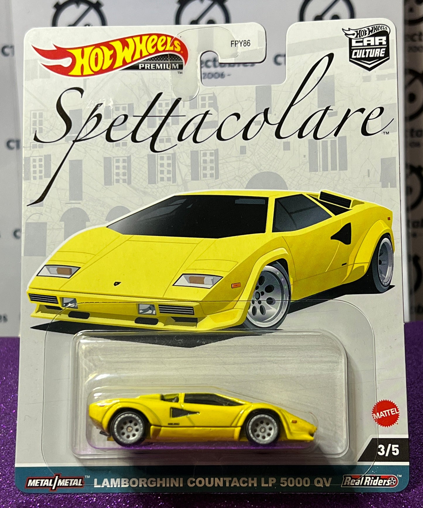 HOT WHEELS MATTEL SPETTACOLARE  3/5  LAMBORGHINI COUNTACH LP 5000 QV  REAL RIDERS -  2022