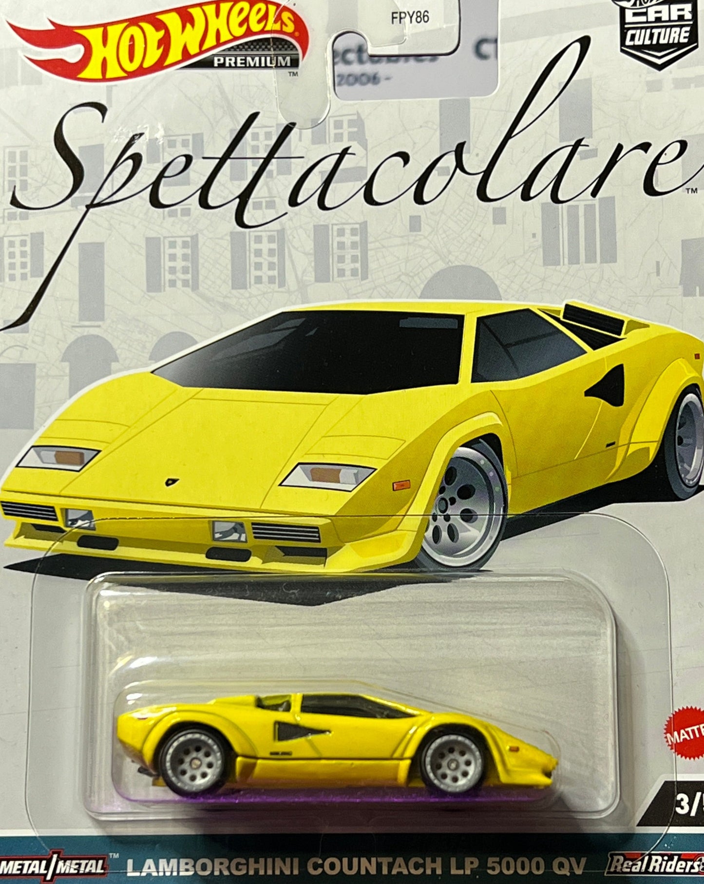 HOT WHEELS MATTEL SPETTACOLARE  3/5  LAMBORGHINI COUNTACH LP 5000 QV  REAL RIDERS -  2022