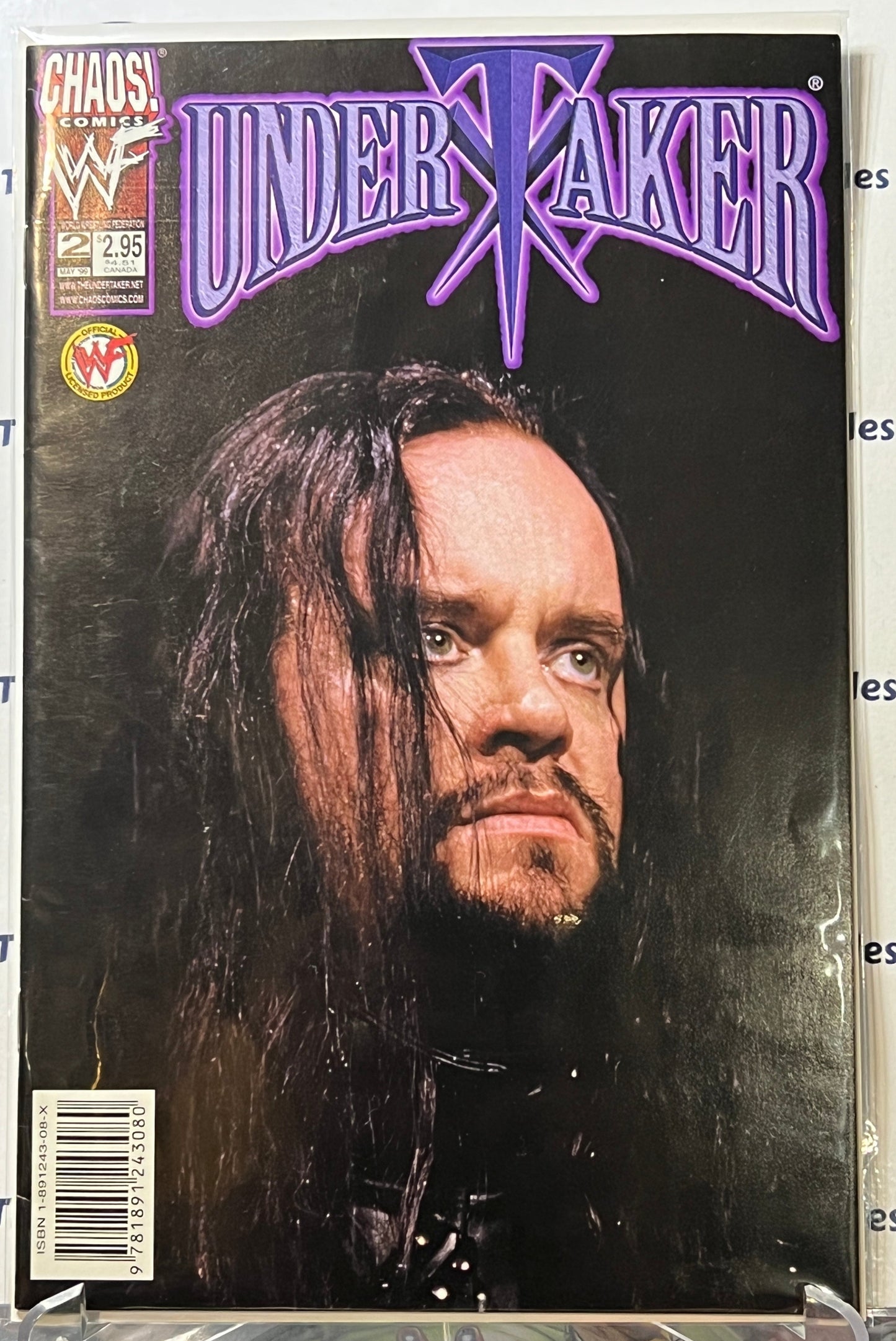 UNDER TAKER # 2 WWF / CHAOS COMICS PHOTO VARIANT COVER COMIC BOOK 1999