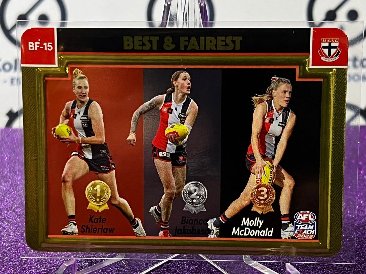 2023 AFLW TEAMCOACH BEST & FAIREST # BF-15  ST KILDA GOLD CARD