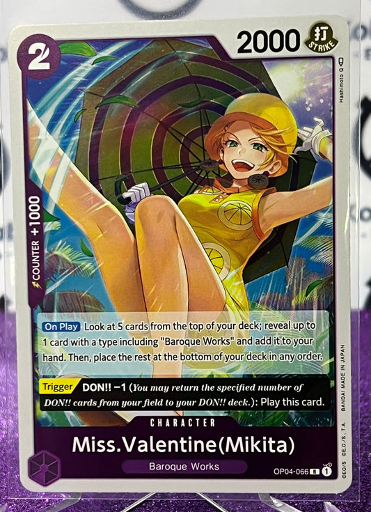 ONE PIECE MISS. VALENTINE ( MIKITA )  # OP04-066  RARE FOIL CARD 2023