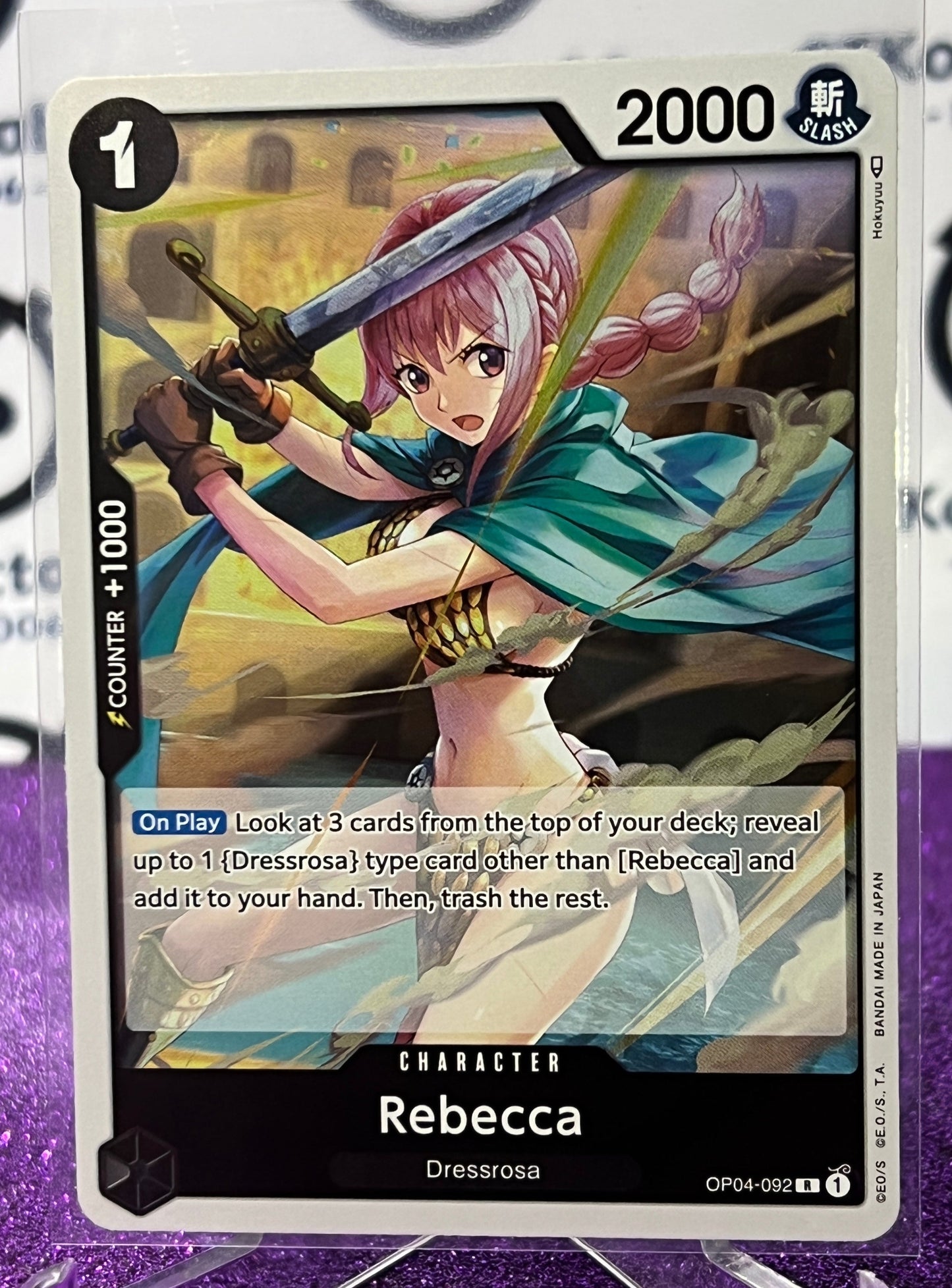 ONE PIECE REBECCA  # OP04-092 RARE FOIL CARD 2023