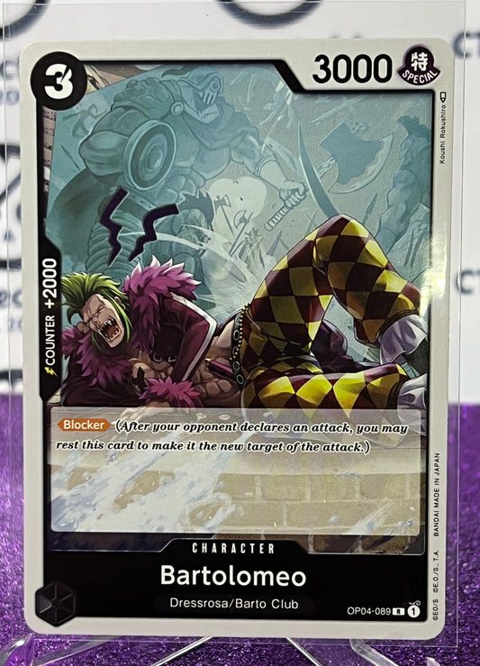 ONE PIECE BARTOLOMEO  # OP04-089 RARE FOIL CARD 2023