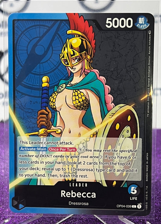 ONE PIECE CARD GAME REBECCA # OP04-039  LEADER CARD 2023