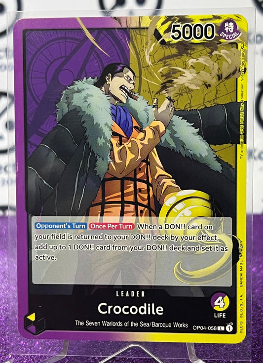 ONE PIECE CARD GAME CROCODILE # OP04-058  LEADER CARD 2023