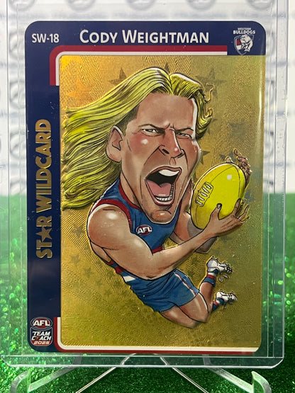 2025 AFL TEAMCOACH CODY WEIGHTMAN # SW-18 STAR WILDCARD GOLD  WESTERN BULL DOGS CARD