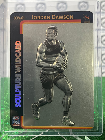 2025 AFL TEAMCOACH JORDAN DAWSON # SCW-01 SCULPTURE WILDCARD SILVER ADELAIDE CROWS CARD