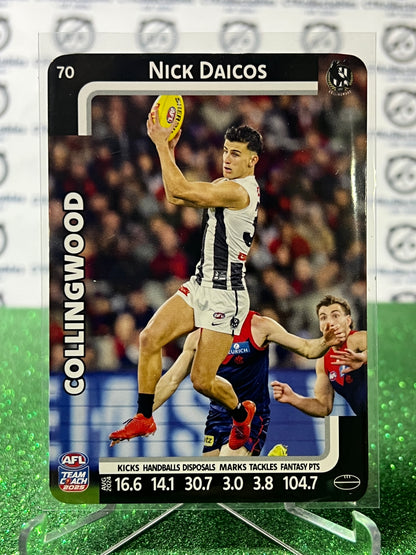 2025 AFL TEAMCOACH NICK DAICOS # 70 COLLINGWOOD MAGPIES CARD