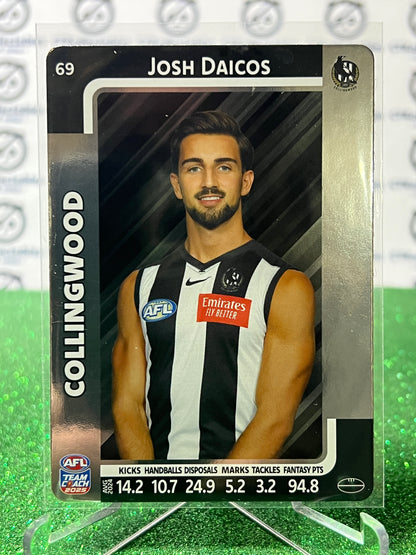 2025 AFL TEAMCOACH JOSH DAICOS # 69 SILVER COLLINGWOOD MAGPIES CARD