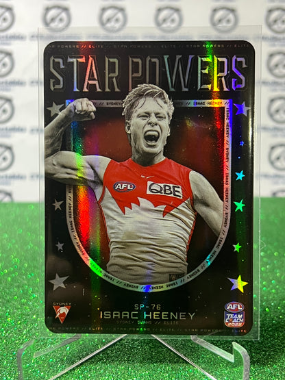 2025 AFL TEAMCOACH ISAAC HEENEY # SP-76 STAR POWERS SYDNEY SWANS CARD