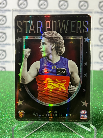 2025 AFL TEAMCOACH WILL ASHCROFT # SP-10 STAR POWERS BRISBANE LIONS CARD